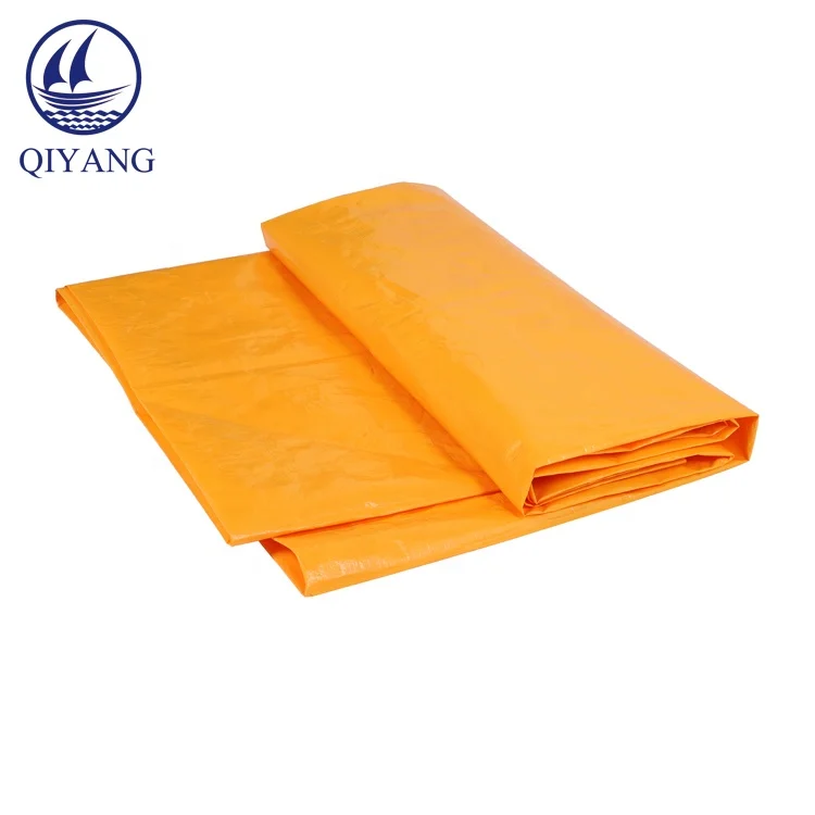 
Orange Waterproof Tent Tarp PP Coated Custom Plastic PE Tarpaulin Woven Fabric for Truck Cover 