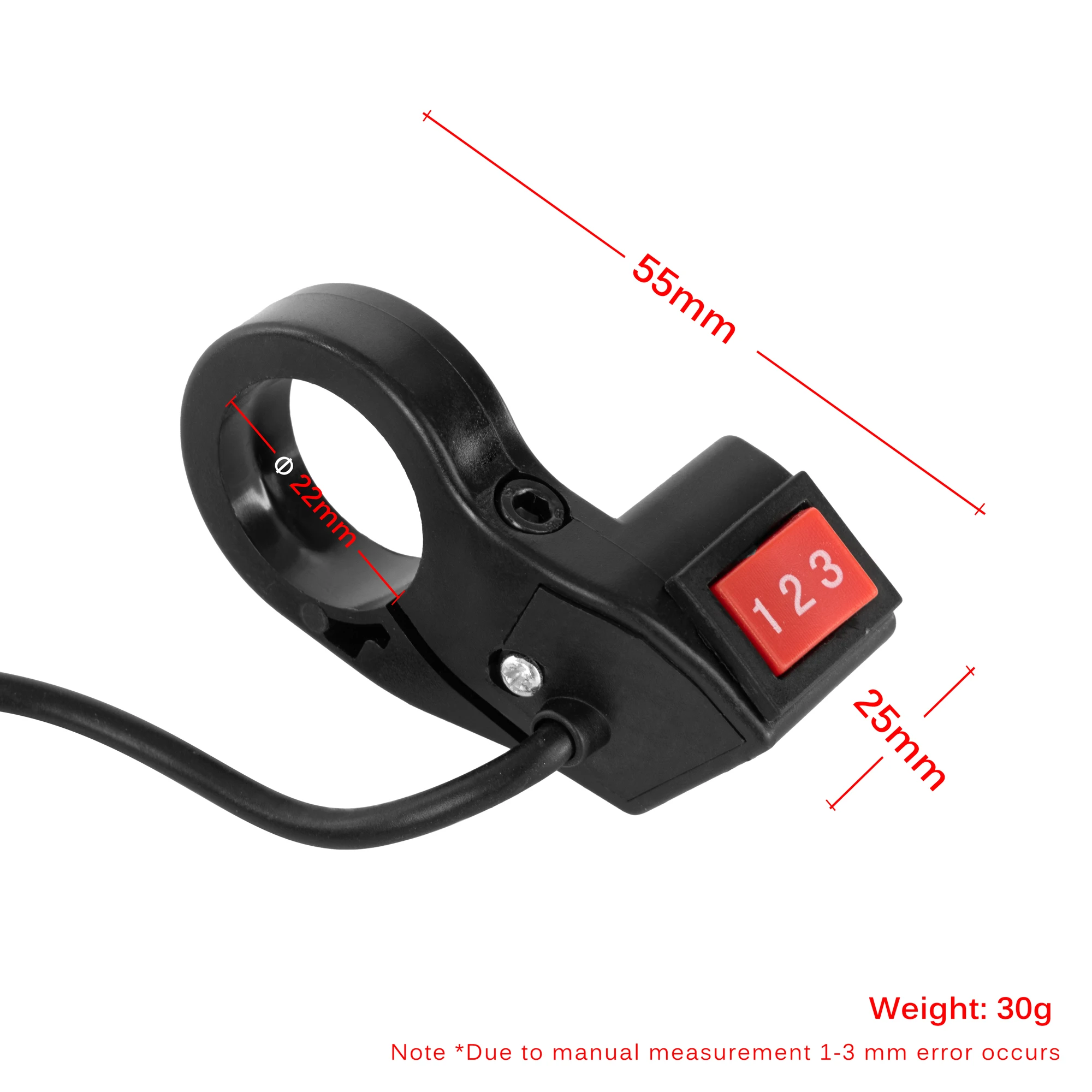 Motorcycle Handlebar Switch, Electric 3 Speed Handlebar Module Switch for Motorcycle E-Bike Scooter