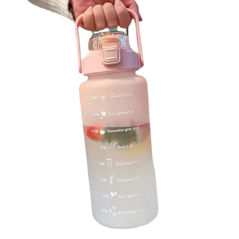 2 л Мотивационная бутылка для воды Botella De Agua Motivacional меняющие цвета чашки Termos тренажерный зал бутылки