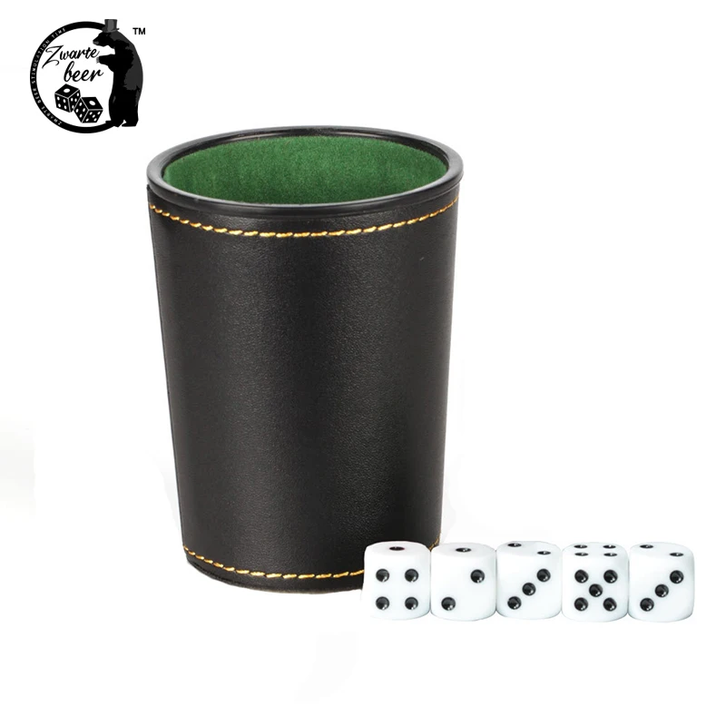 Professional Grade Dice Cup With Ribbed Exterior Custom Logo Pu Lining  Board Games And Casino