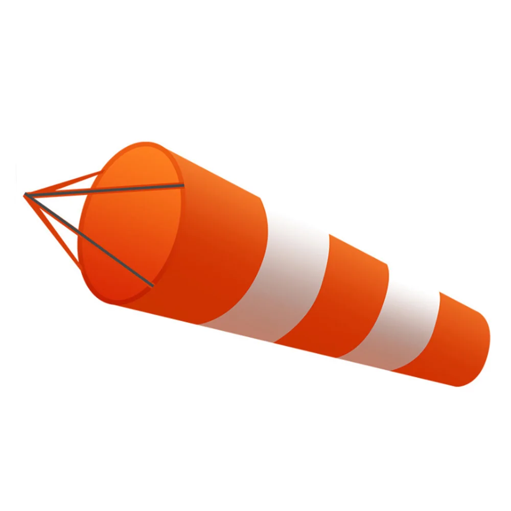 Durable Outdoor Fluorescent Orange White Windsocks Hanging Windsock Flags