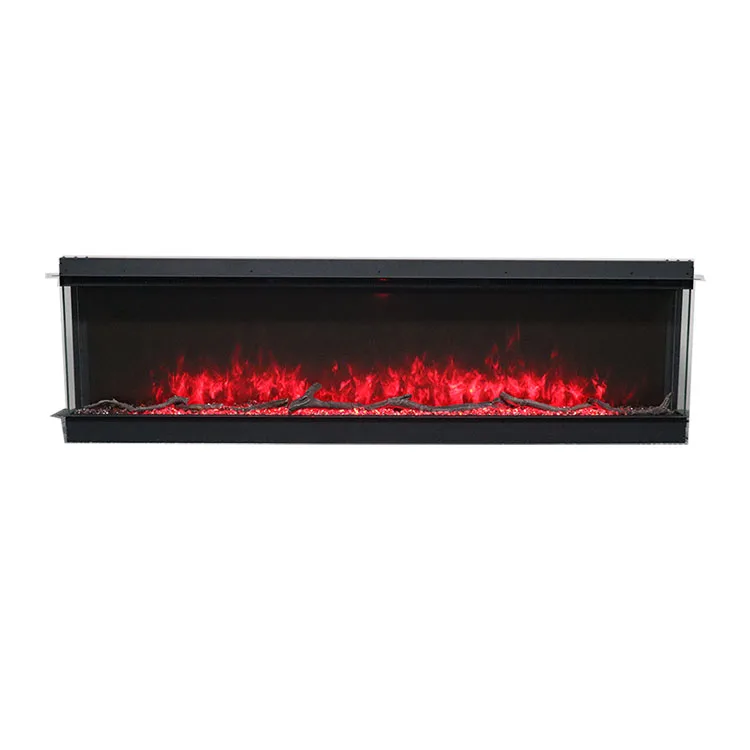 Electric Fire Place Insert Remote Control Realistic LED Flame Wall Recessed 100 inch Electric Fireplace