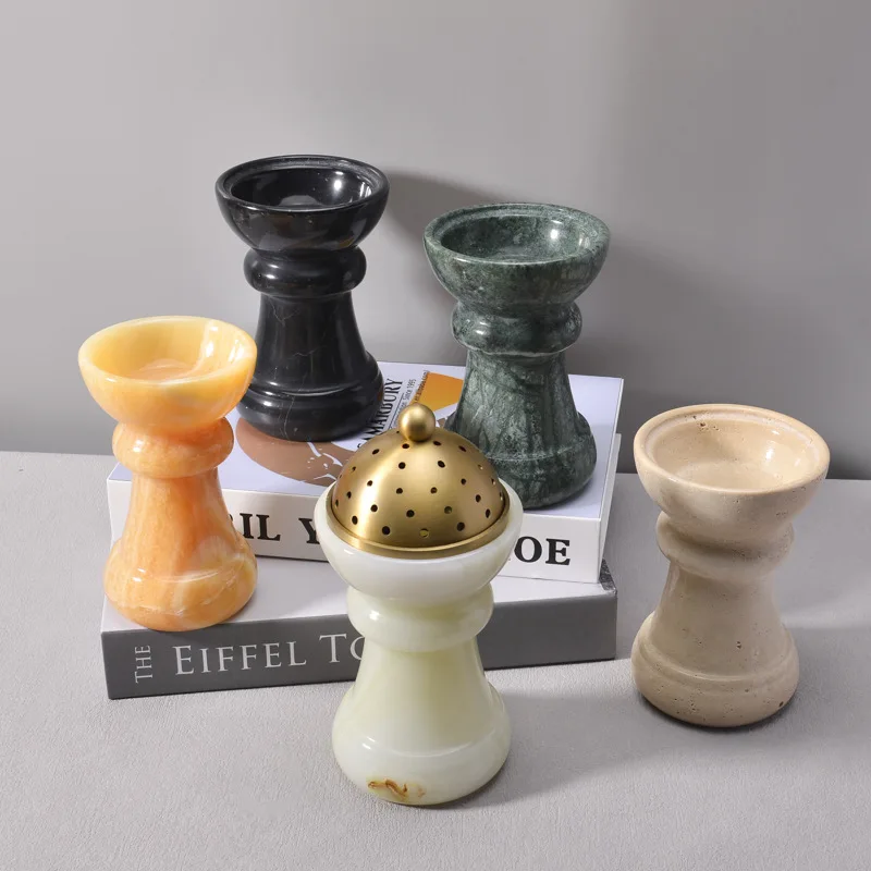 Maxery Arabic Natural Stone Multi-Material Aromatherapy Diffuser with Cup-Shaped Design, a Luxurious and Elegant Candle Holder