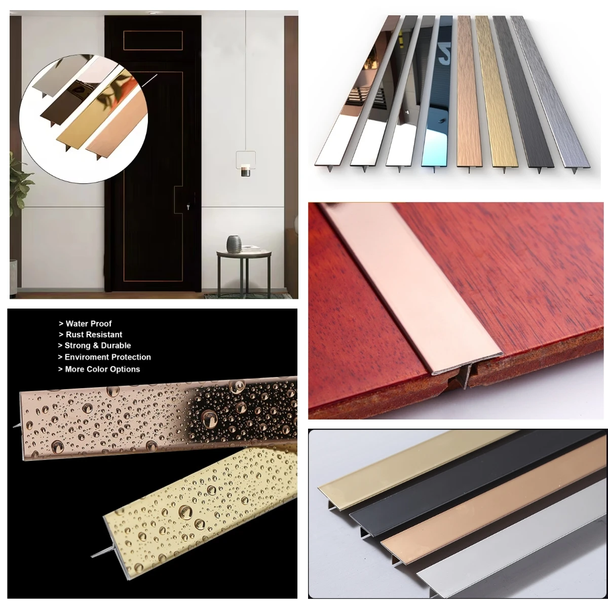 lower price  customization stainless steel inlay strips 8mm Black titanium gold decorative line for living room