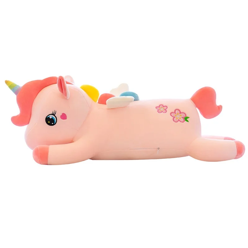 OEM Lying Bear Design Pressure Relief Washing Technology Gift Unicorn Fur Soft Cotton Queen Bed Sofa Doll