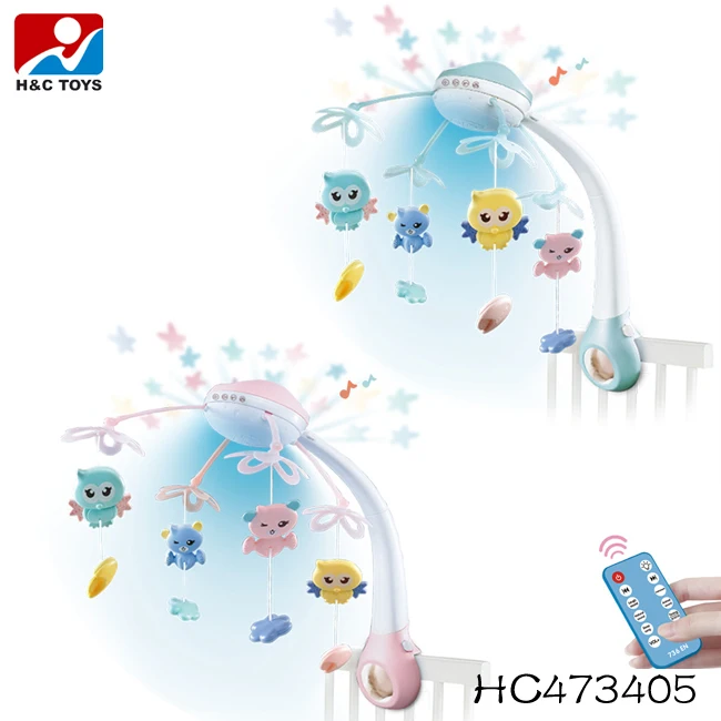 
Bluetooth remote control bed bell projection night-light crib music felt baby mobile HC473420 
