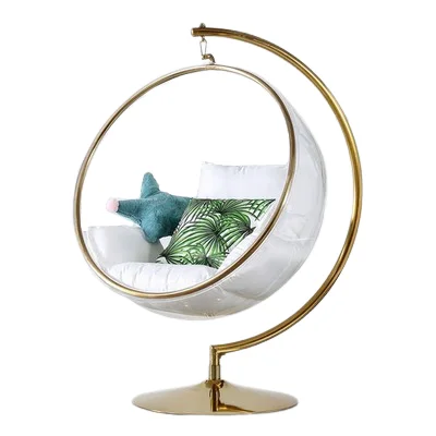 Factory Acrylic Hanging chairs Swing chair Transparent outdoor Floor Stand Type Bubble Chair for living room garden