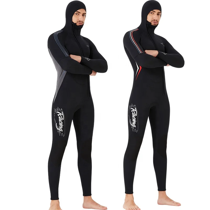 Wetsuit For Men 3Mm Hooded Thick Keep Warm Winter Swimming Suit One Piece Snorkeling Surfing Wetsuit