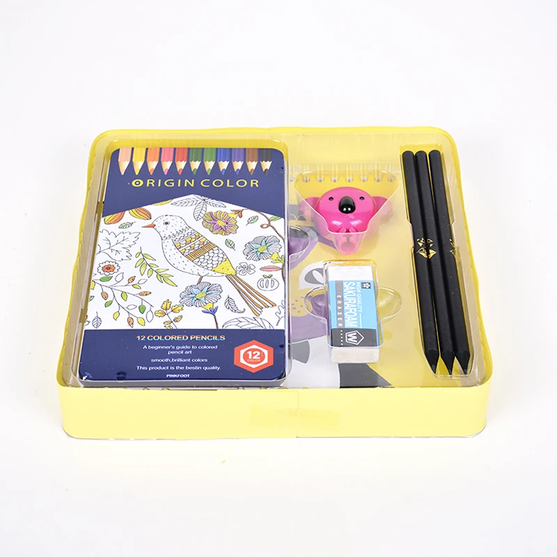 koala monster OEM factory custom back to school pencil box cartoon paint set stationery set