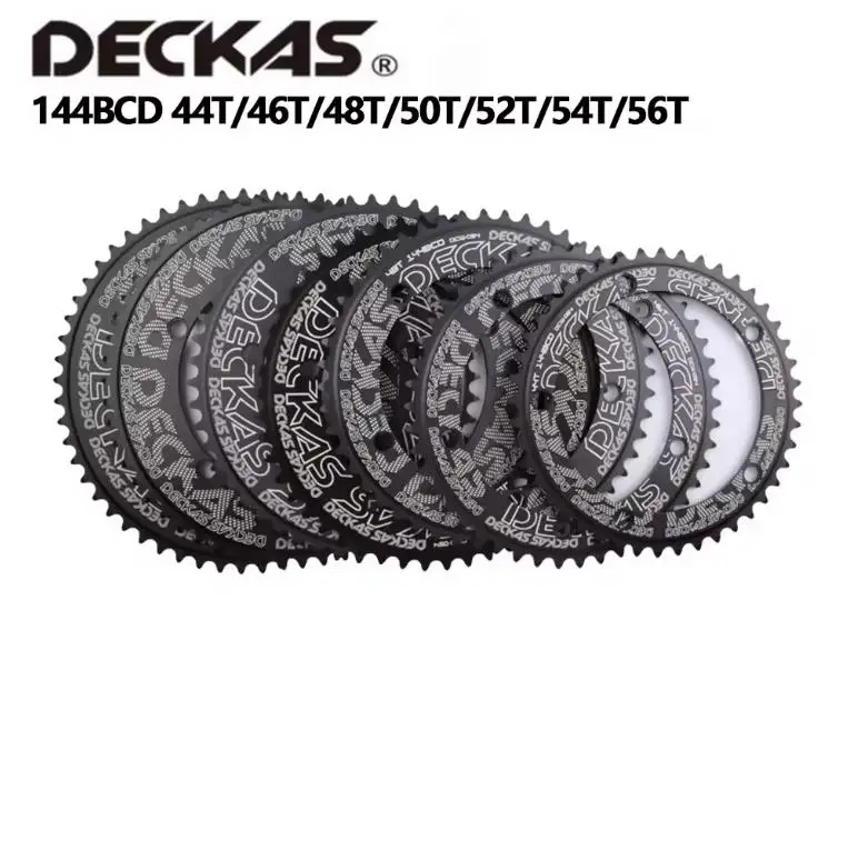 Deckas Single Speed Chainring 144BCD 44/46/48/50/52/54/56/58T Chain Ring for TMB Bike