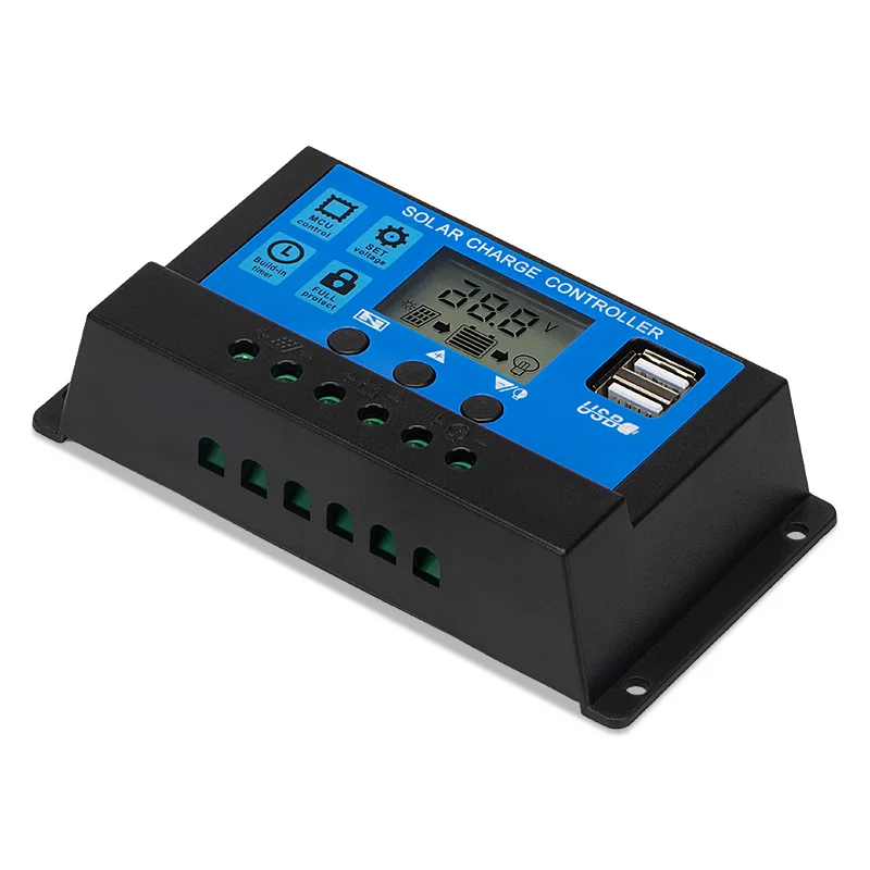 solar controller Factory price 30A PWM 12V/24V AUTO  battery charging regulator for home solar charger controller