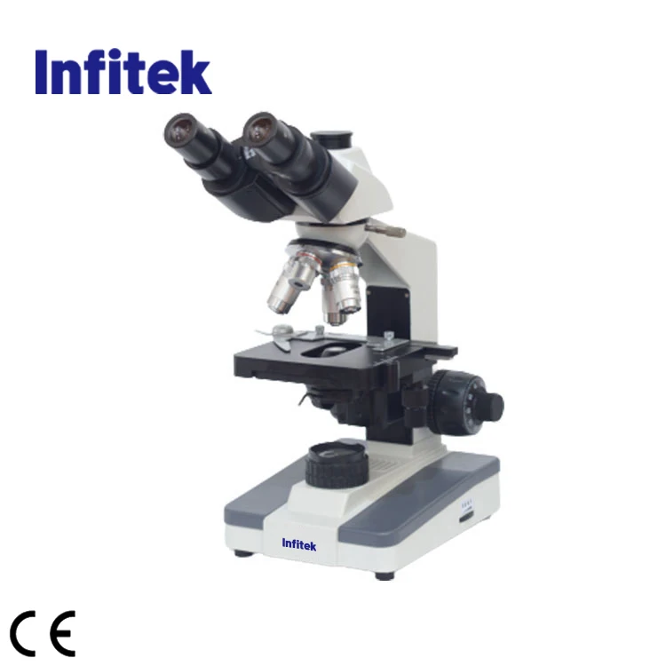 Infitek 40X 100X 400X 1000X Seidentopf Trinocular Optical Biological Microscope with CE
