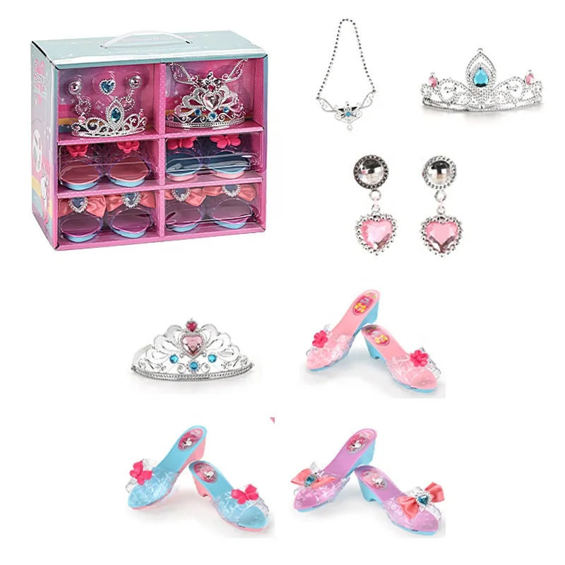 Princess Fashion Toys Dress Up With Crown And Beauty Shoes For Girls