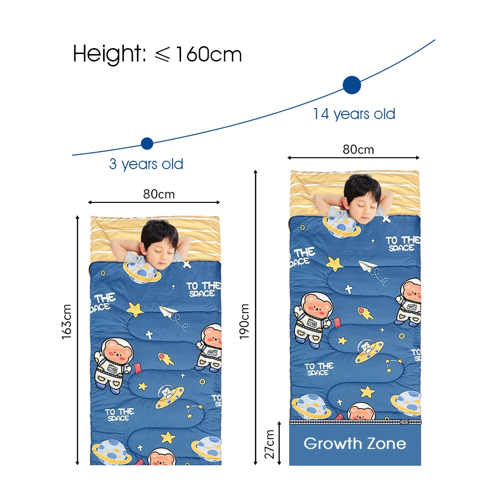 Ultralight Soft Touch Comfortable Portable Waterproof Sleeping Bag for Kids Baby Bag Camping 3 Seasons Indoor Outdoor Hiking