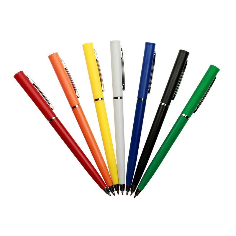 Blue Green White Black Metal Twist Pens Custom Promotional Pen Hotel Ball Point Pen