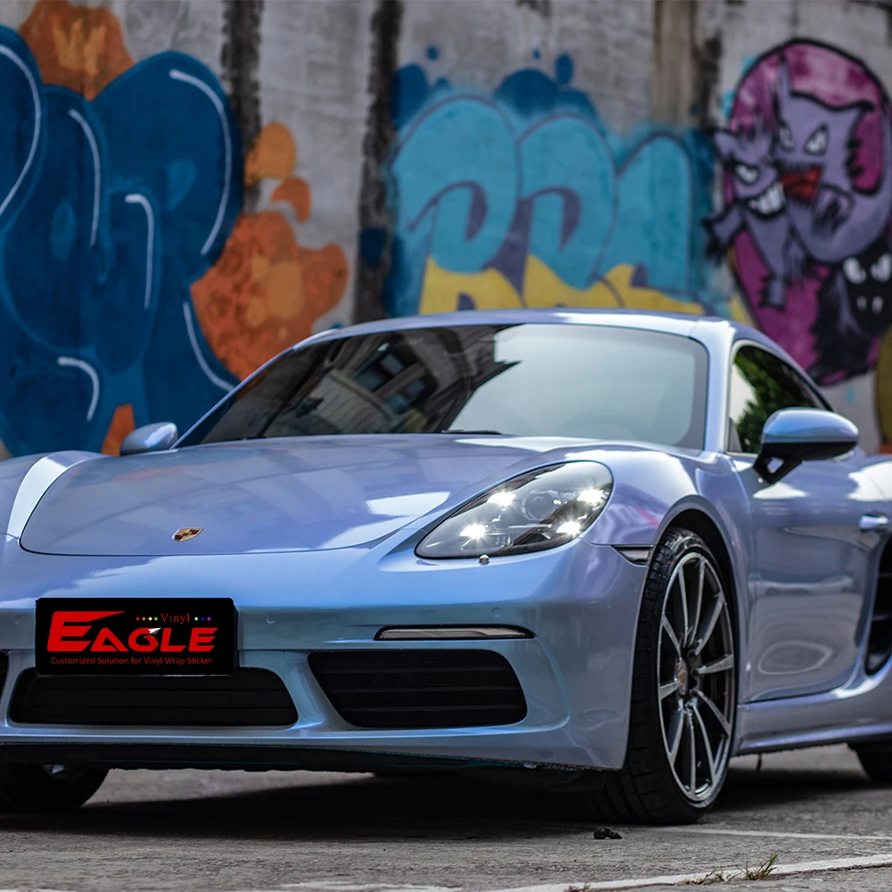 High Quality Candy Metallic Ash Dark Gray Blue Color Chameleon Self-adhesive Vinyl Wrap Film For Car