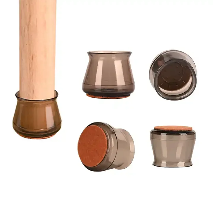 Silicone Chair Leg Floor Protectors With Felt Chair Leg Covers For Hardwood Floors