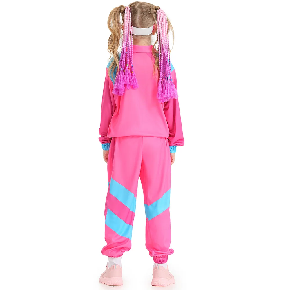 Halloween Party Hippie Fantasia 80s 90s Costume for Kids Children Disco Cosplay Disguise Boys Girls Carnival Vintage Costume