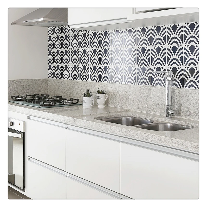 2022 Latest Modular Kitchen Furniture With Grey High Gloss Paint Finish