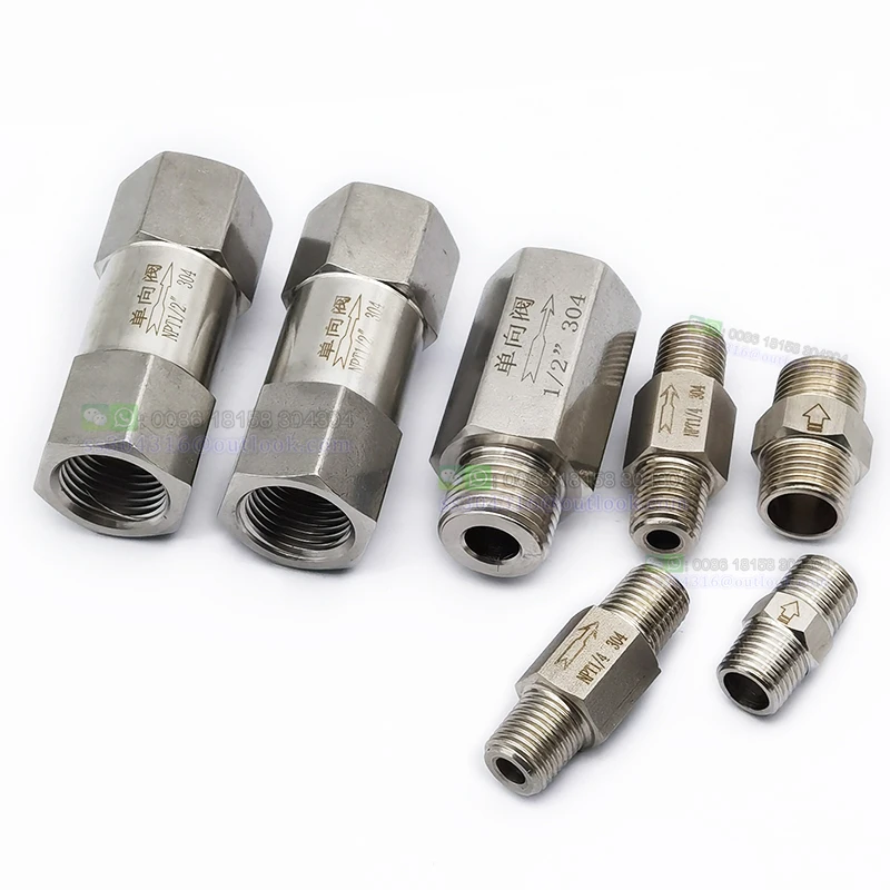 Manufacturer  Stainless Steel inline male check valve Straight Spring Loaded Male Threaded One Way Check Valve