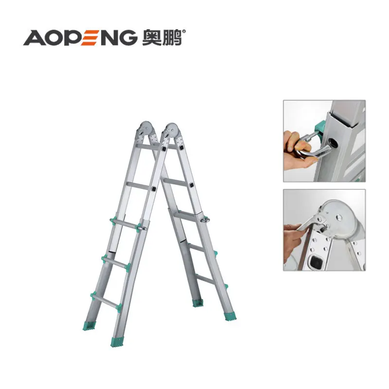 Double Side Step Extension Ladder Aluminum Multifunctional Ladder