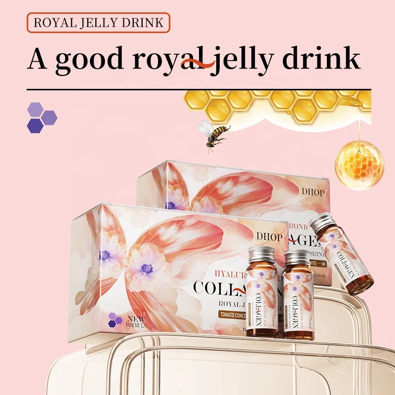OEM royal jelly collagen and hyaluronic acid drink Marine super collagen drink for Whitening skin Anti-aging