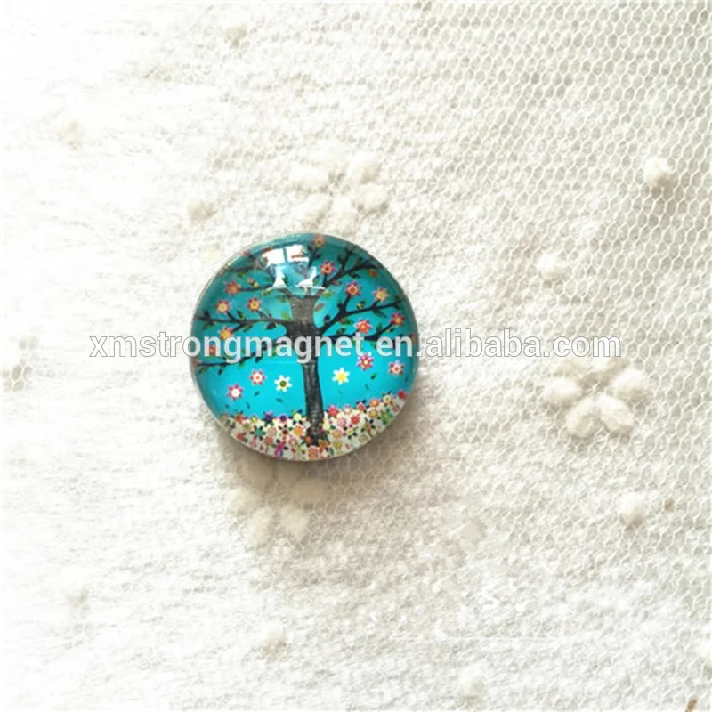 Wholesale  Hot Sale Circular Crystal Glass Magnets Customized Design Christmas Gifts/Souvenirs for Home Decoration