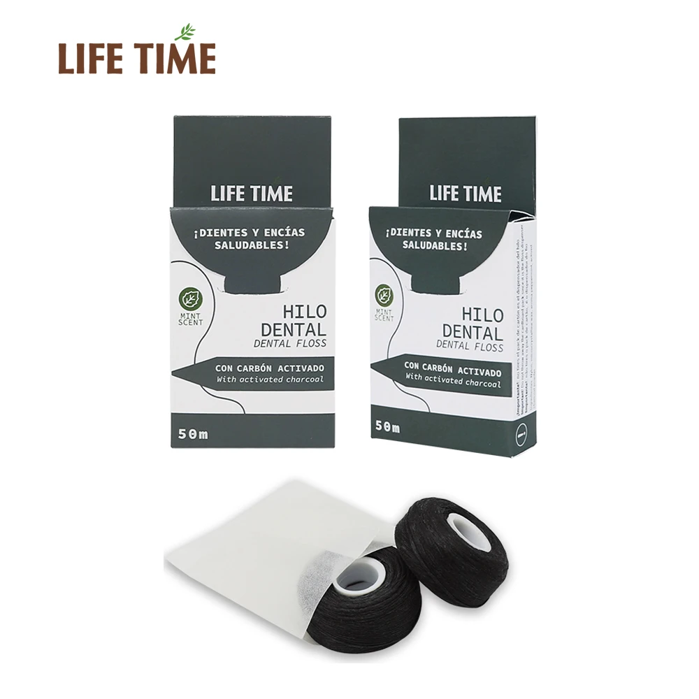 free sample bamboo charcoal cocofloss coated coconut eco friendly dental floss in vagan pack