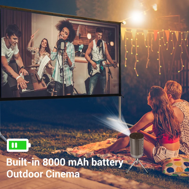 Cylindrical shape D029 DLP mini portable full hd projector smart touch home theater projectors 4k