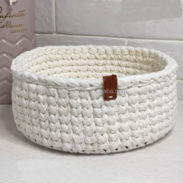 Crochet Patterns Custom Cotton Woven Organizers Storage Nursery Bin Kids Braided Easter Storage Baskets for Toys