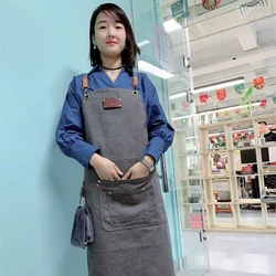 Bast sale canvas barbecue cooking apron custom logo bbq aprons for big men adjustable tool work clothes