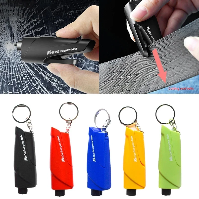 2024 New Year Mini Car Safety Hammer Window Breaker Kit Life-Saving Seat Belt Cutter Emergency Glass Breaker Tool Kit