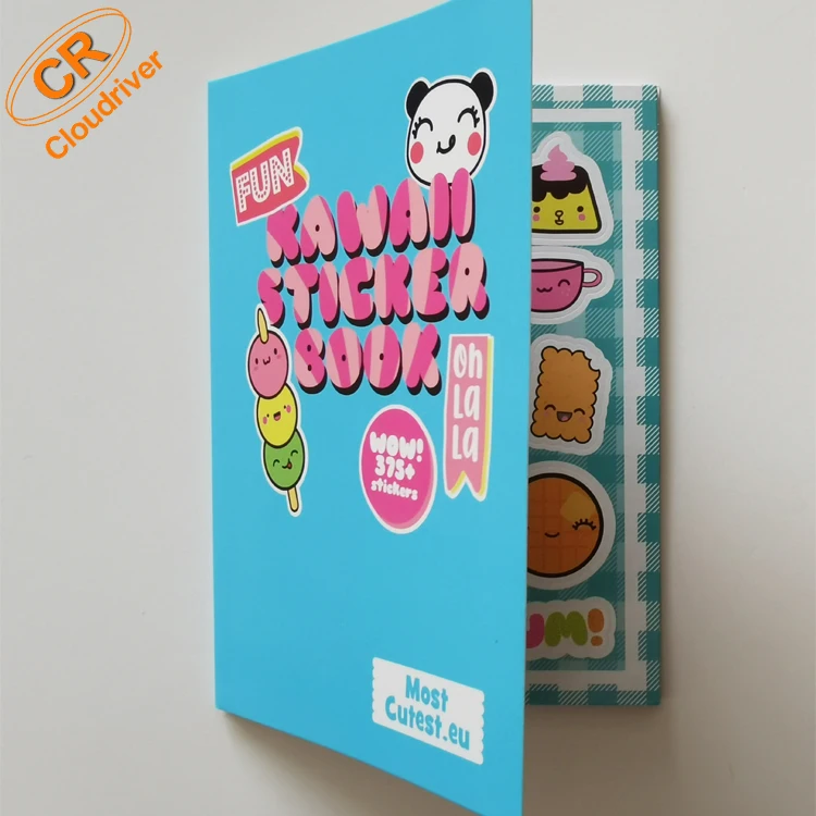 Custom Printed Decoration Colorful Scrapbook A6 Paper Sticker Book Kids Planner Stickers Sheets Book