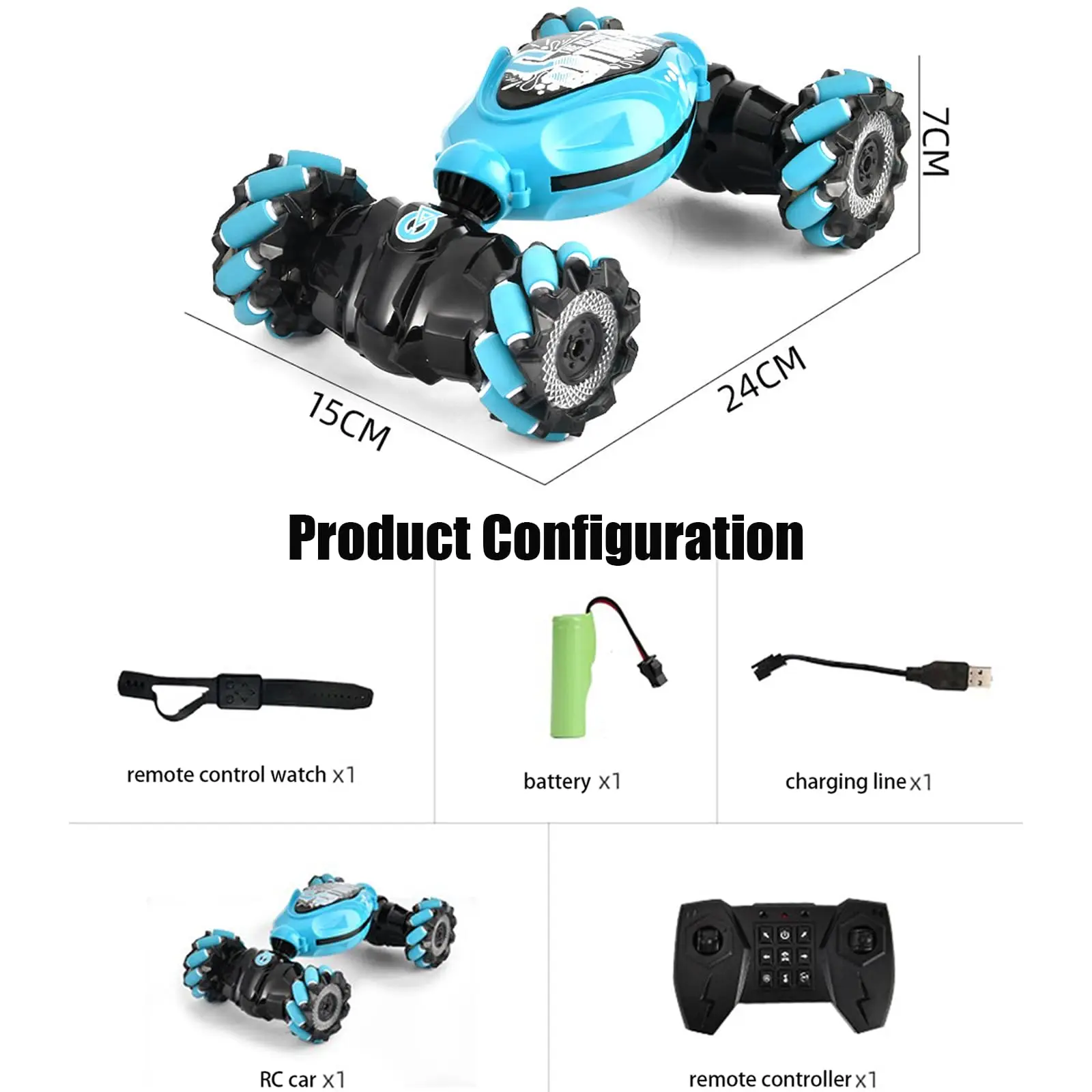 kouyikou remote control stunt car with lights and music  handle and watch remote control gesture induction deformation toy gift