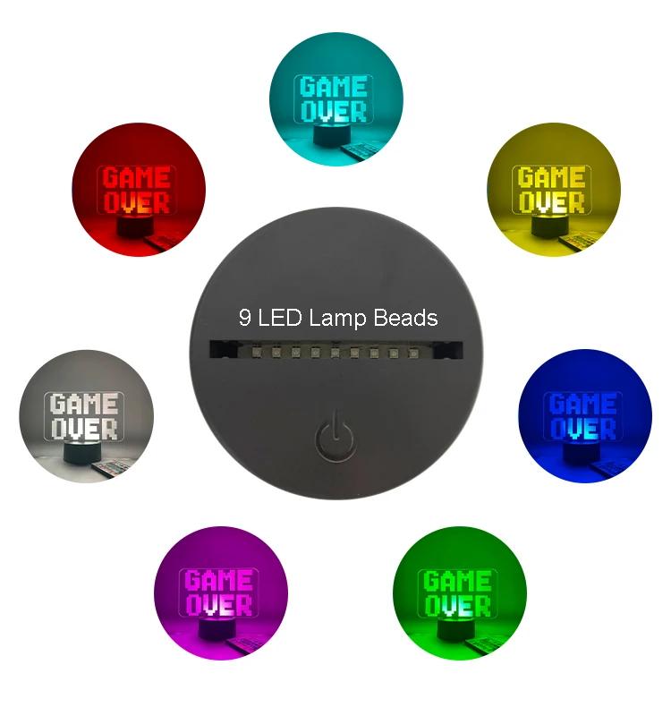 Plug In Flameless Candle Led Lamp Acrylic Multicolor Automatic Base Night Light