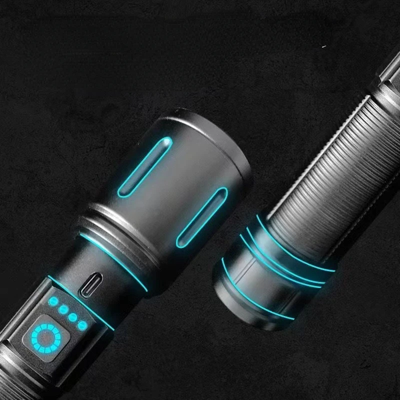 Пользовательские пользовательские High XHP70.2 USB перезаряжаемый Телескопический Дисплей мощности светодиодный фонарик 5000 люмен ручной Ni-MH