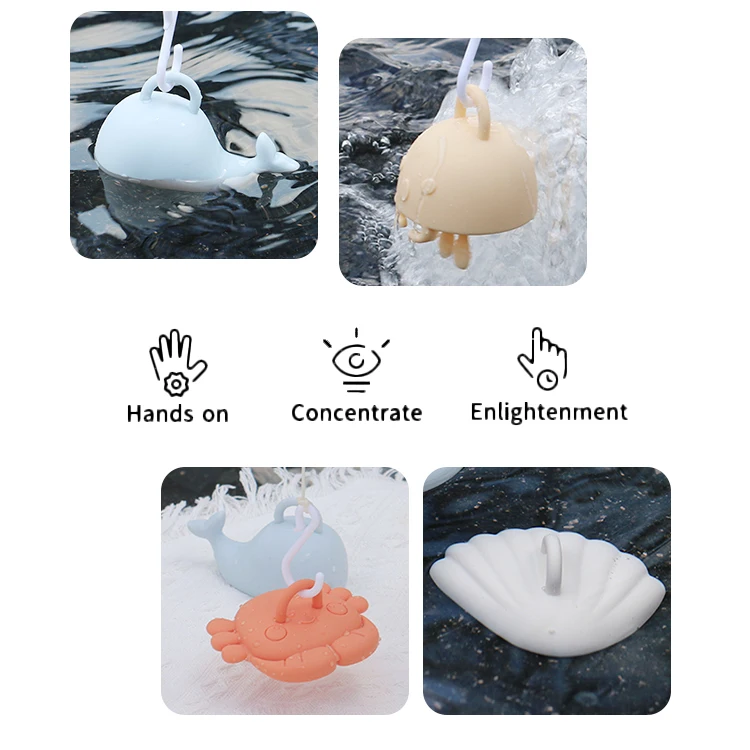 PAISEN Summer Beach Game Set For Children Fish Toy with Rod Silicone Fishing Toys Baby Fishing Toy Sets For Kids