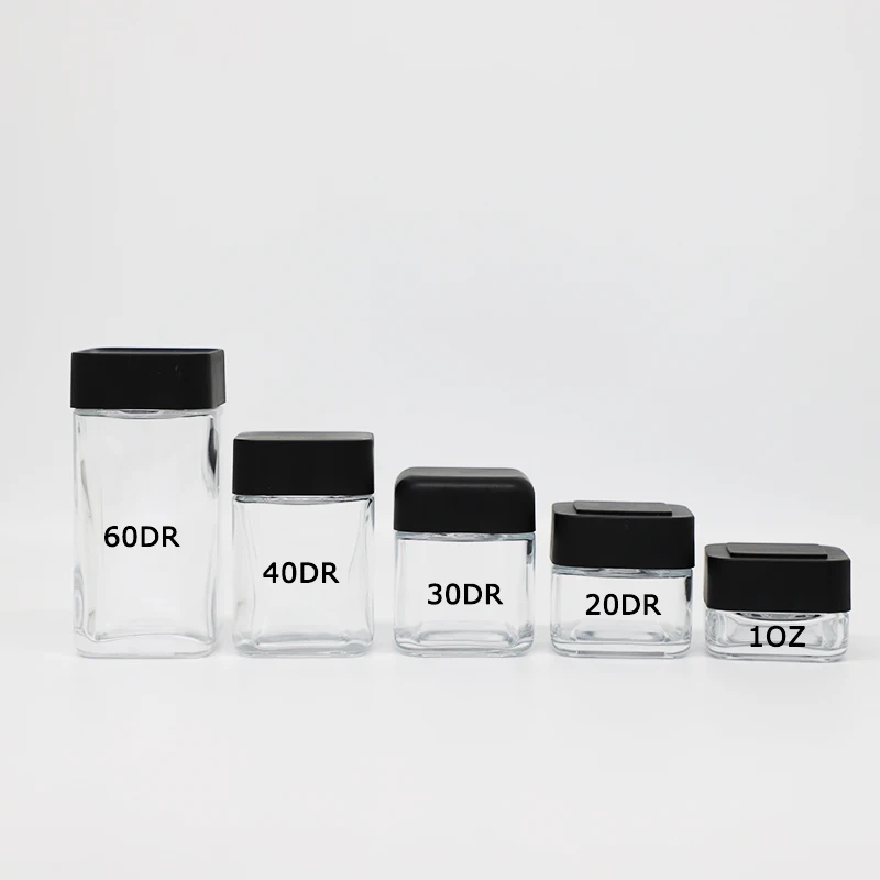 2oz reusable Natural vitamin c supplement glass jar container frosted childproof resistant smell glass jar with CRC cap