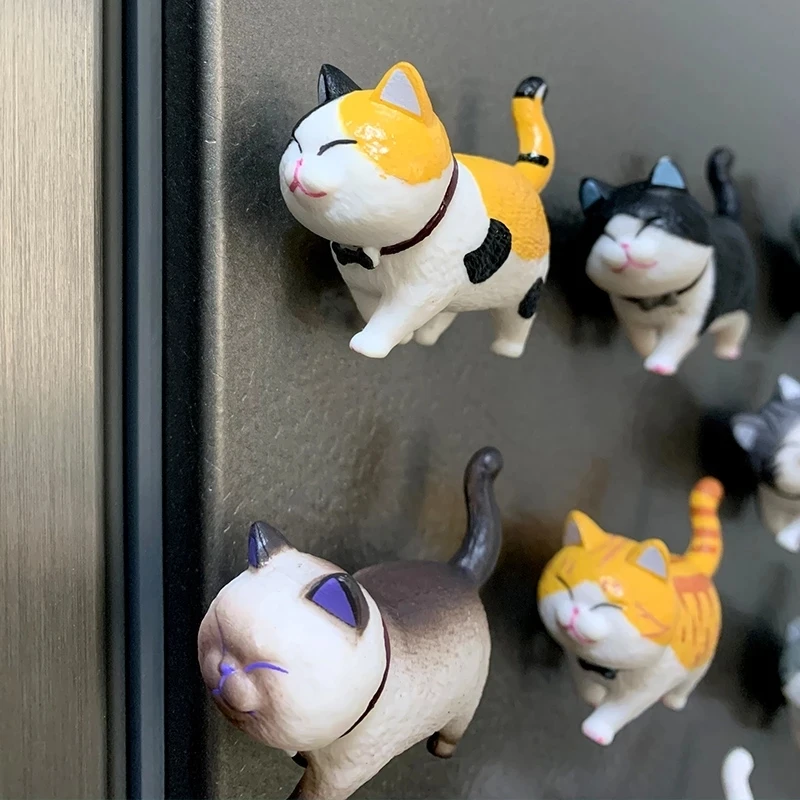 3D Refrigerator Magnets Lovely Cute Cat Animal Refrigerator Sticker