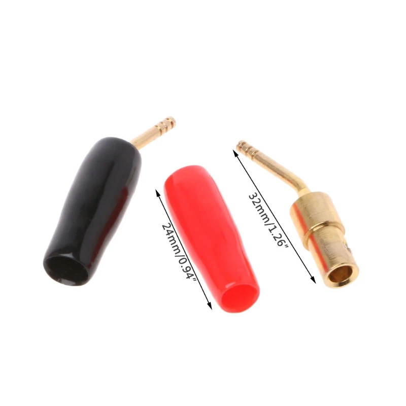 Banana Wire Cable Pin Plug Red+Black 2mm Speaker Connector For Wire Cable Hifi