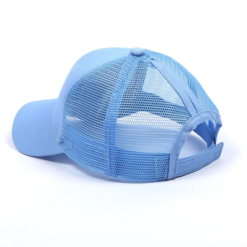 Fashionable Duck Tongue Hat Baseball Cap with Horsetail Net for Sunny Days in Cotton