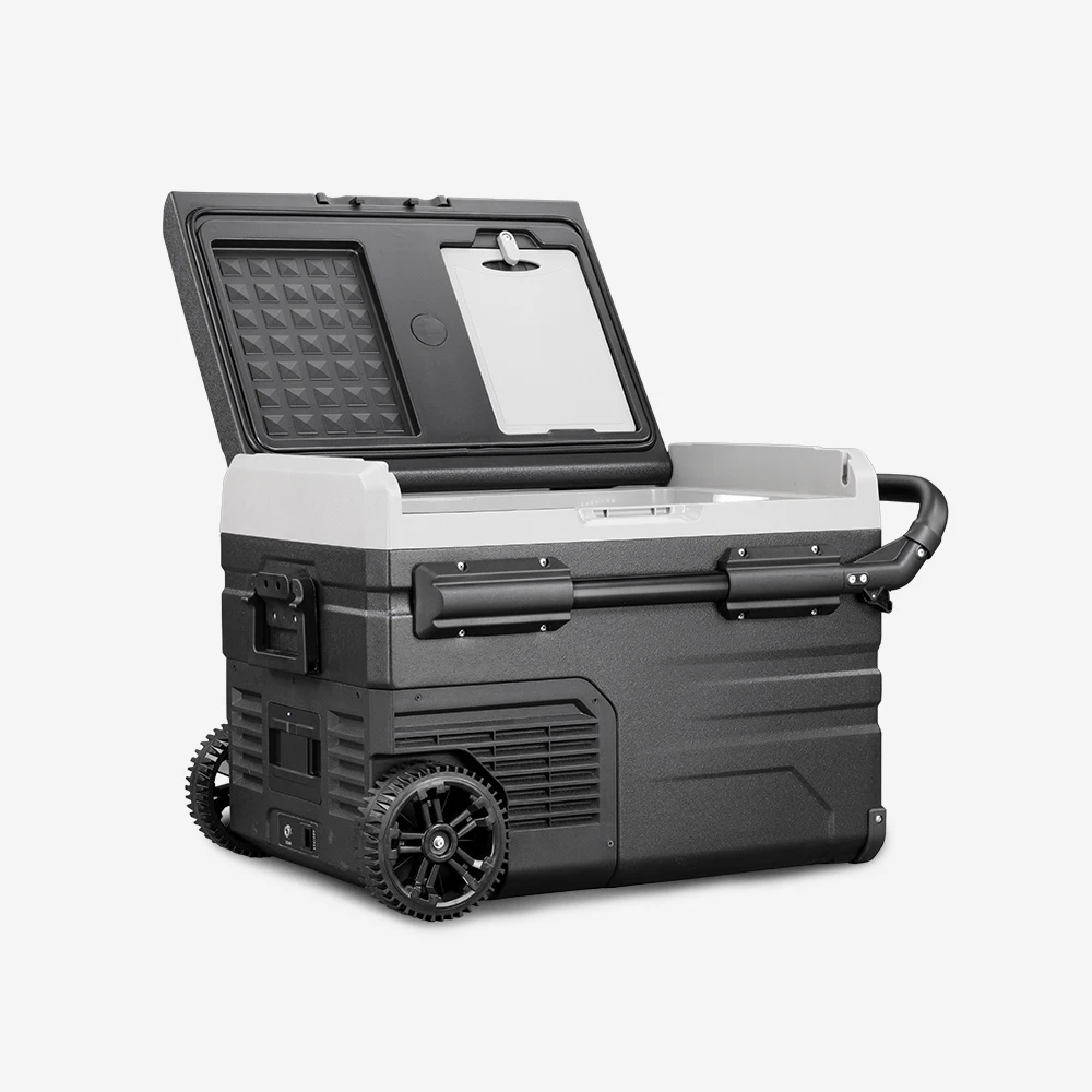 TSW50 Мини Портативный электронный контроль морозильн автомобильный холодильник, работающего на постоянном токе 12 В в колеса компрессора и Ручка Компактный холодильники