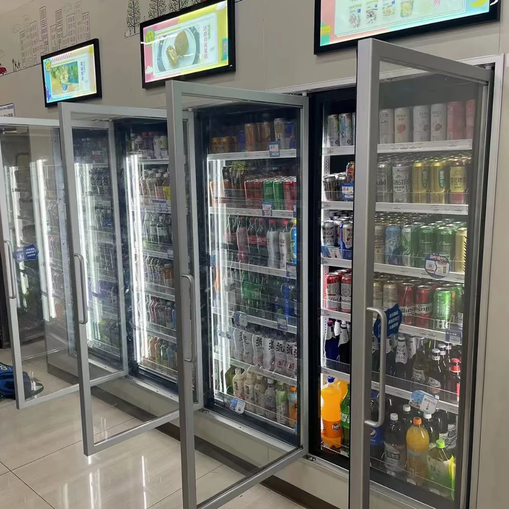 Exibidora Vertical Showcase Glass Door Factory Showcase Drink Beverage Cooler Commercial Display Fridge Display Freezers