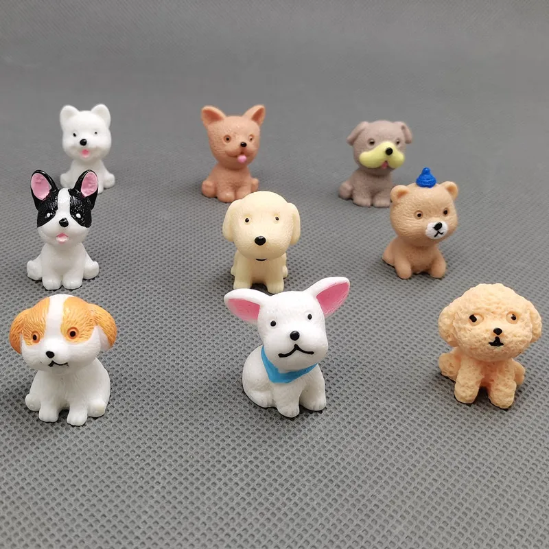 Resin Dog Ornament Family Micro Landscape Decoration Mini Dog Crafts Miniatures Figurines for Home Decor Puppy Accessories