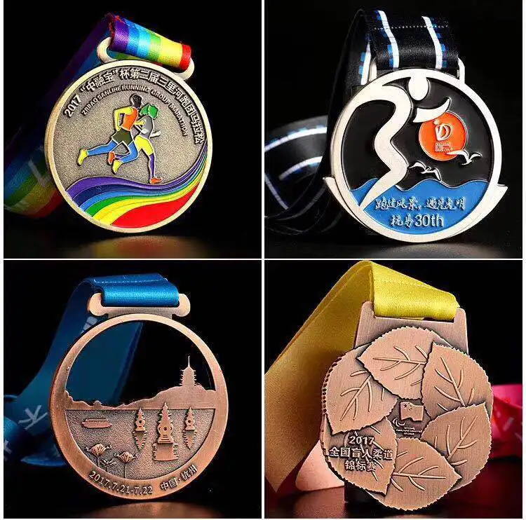 Wholesale Track Field Commemorative Medals Marathon Gold Silver Bronze Event Medals Metal Commemorative Medals