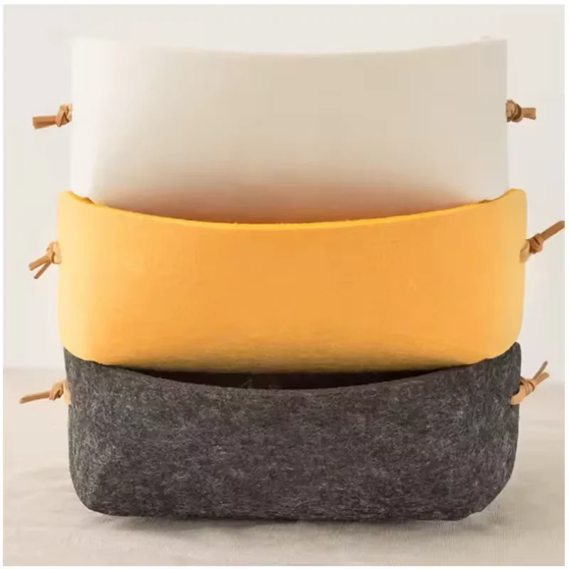 Nordic felt diy storage basket key storage box office desk miscellaneous storage valet tray