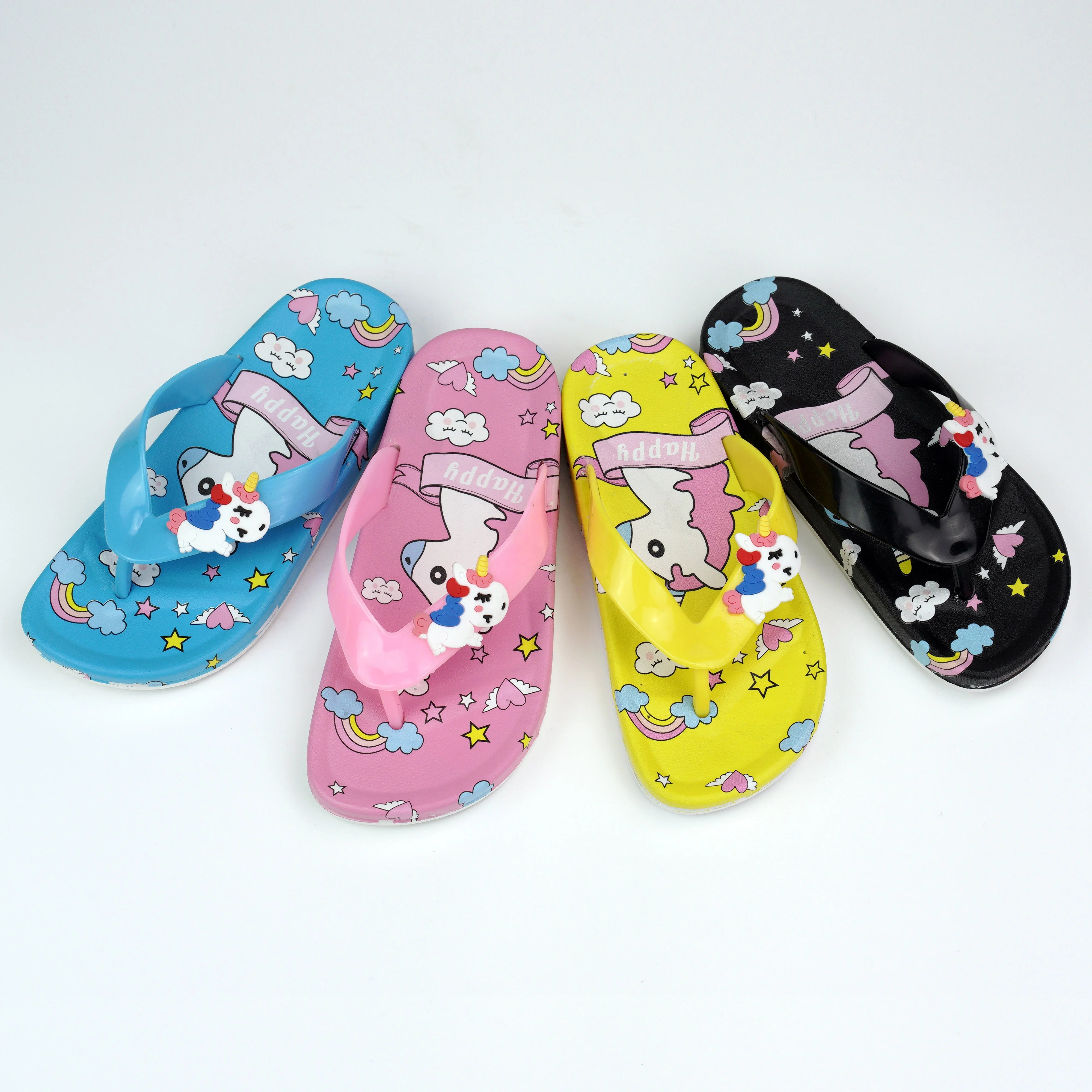 
Cartoon unicorn cute kids slippers summer lightweight waterproof anti slip children flip flops 