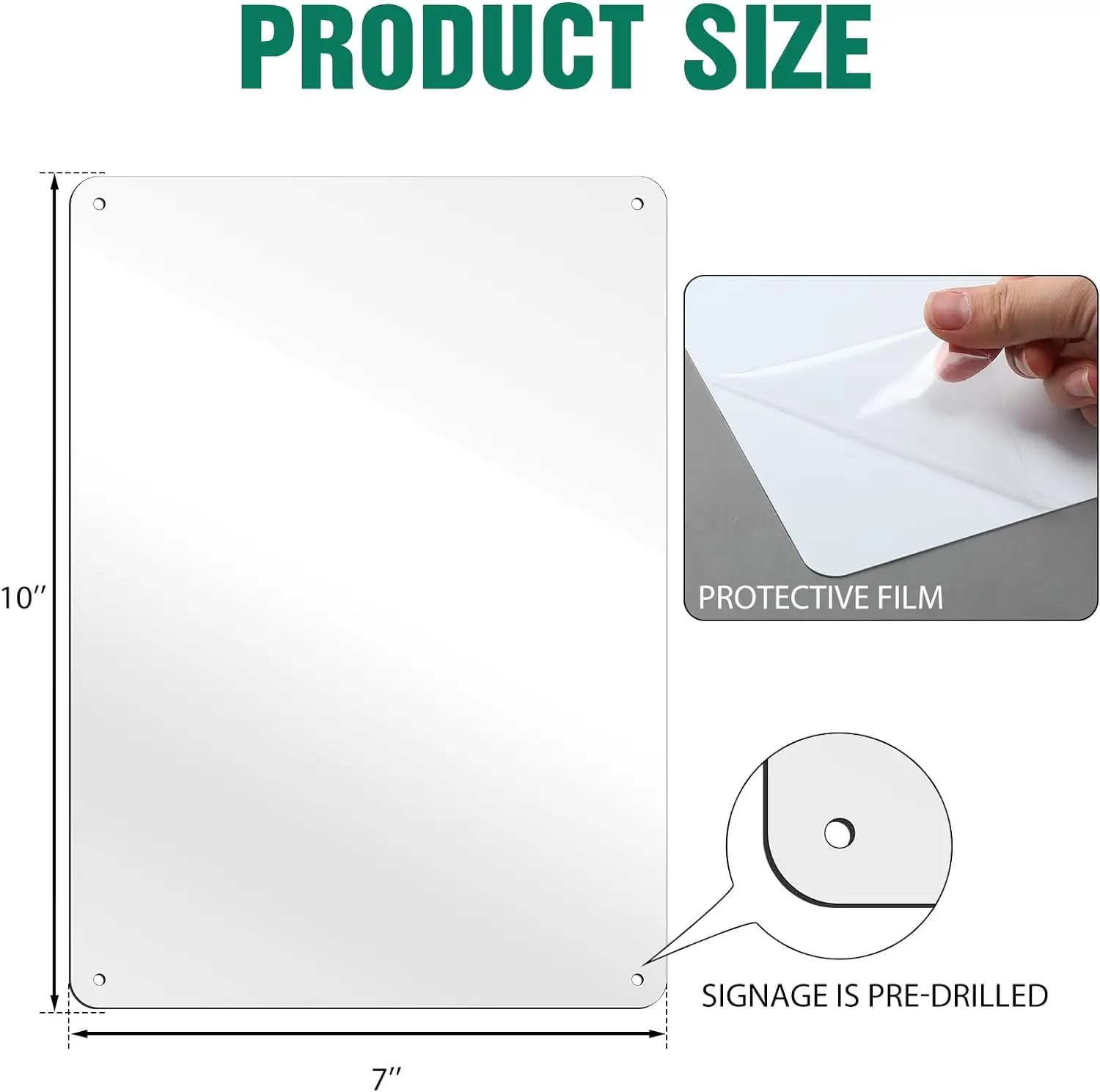 White Metal Signs Sublimation Aluminum Plates Sheets Blanks 7 x 10 Inches Custom Parking Sign for Crafts Yard Garden Outdoors