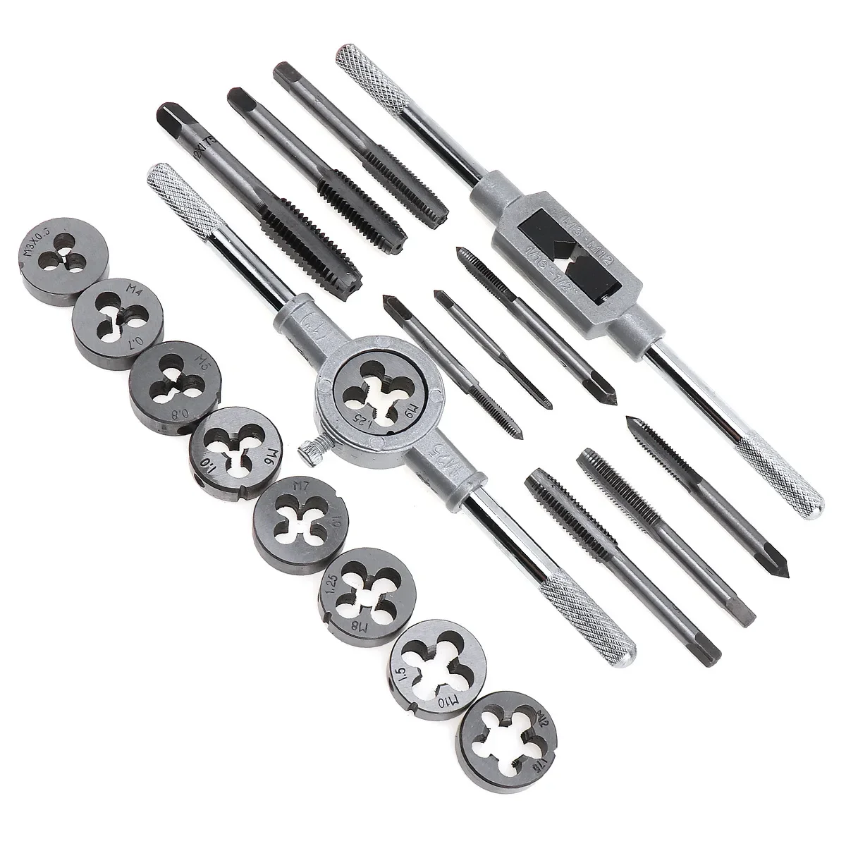 Auto Tools Die Tap Threading Right Hand Metric Wrench Die Set Screw Extractor Die Adjustable Tap Wrench Thread Tap and Die Set