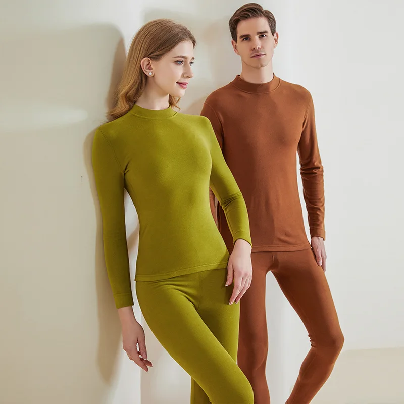 Autumn and Winter new couple autumn clothes long pants sexy inner wear padded heating bottoming shirt warm top suit